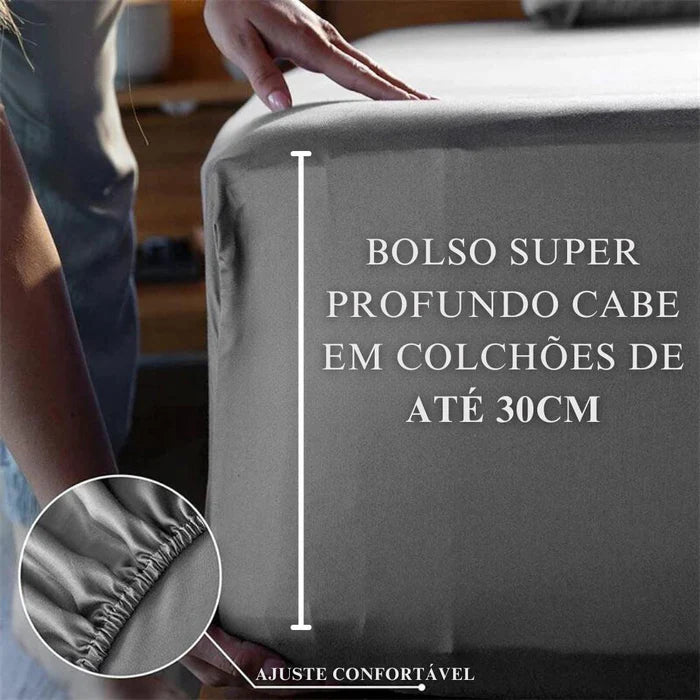 Conjunto de Lençóis Lar com Carinho de Bambu Orgânico Premium